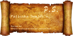 Palicska Semjén névjegykártya